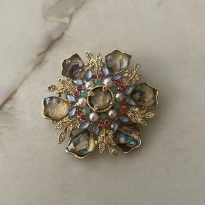 Anne Klein flower brooch
